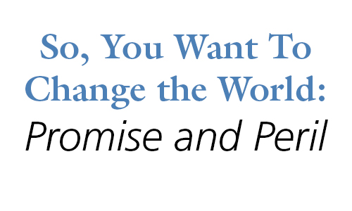 So, You Want to Change the World: Promise and Peril
