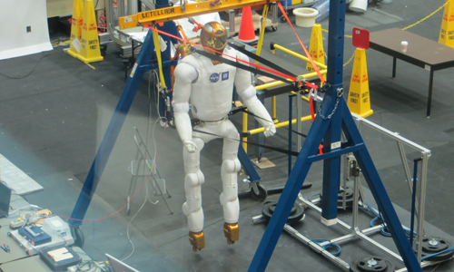 Robonaut2 also is in training at the Johnson Space Center's astronaut training facility. Robonaut2 is a highly dexterous humanoid robot.