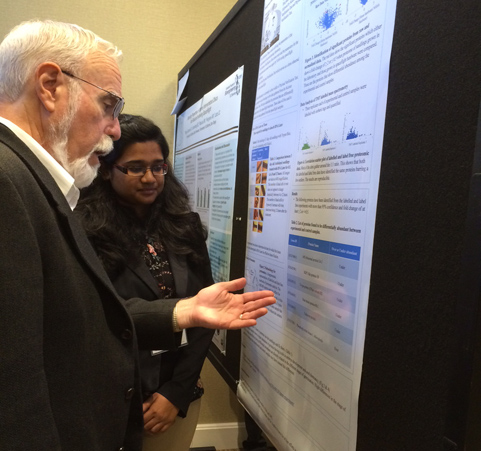 Proma Basu presents a poster at the American Society for Gravitational and Space Research.