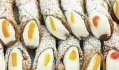 Cannolo siciliano, typical Sicilian sweet that is waffle pastry filled with ricotta-cream.