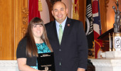 Amanda McCoy receives page award at Ohio House of Representatives.