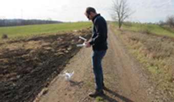 Tim Grubb flies the new Geography drone.