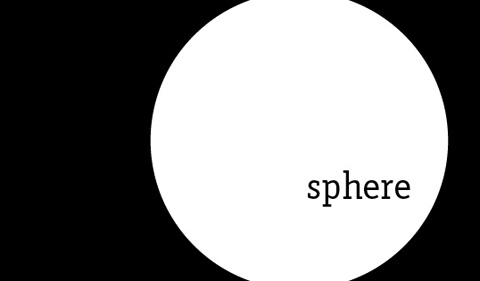 Sphere logo in circle on black