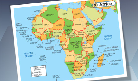  flier columbus field trip showing map of Africa
