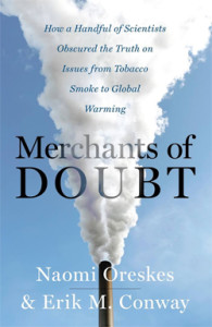 Merchants of Doubt book cover, showing smokestack