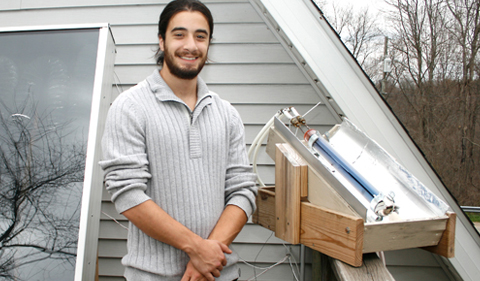 Zak Blumer and his evacuated tube solar collector