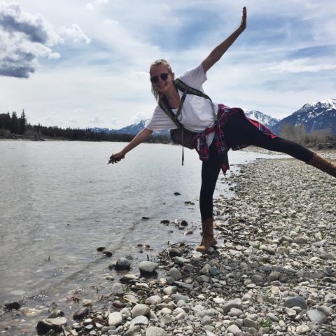 Delaney Dixon in front of Grand Tetons
