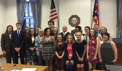 Students of OHIO's Summer Law and Trial Institute with Judge McCarthy