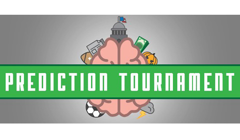 Prediction tournament graphic with brain
