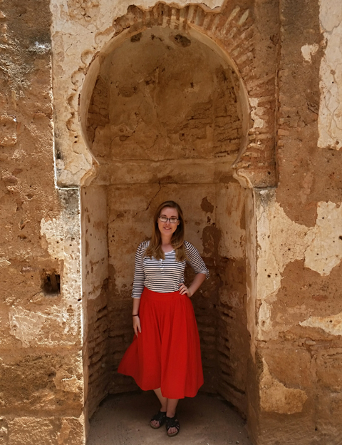 Ohio University senior Mica Smith poses for a photo while visiting Morocco this past summer for an intensive summer language study.