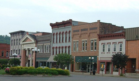 Nelsonville, OH, storefronts downtown