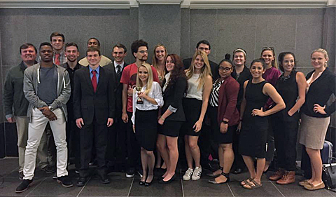 Ohio University Mock Trial Team after the Scarlet & Gray Invitational Tournament in October 2016.