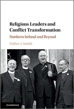 Book cover: Religious Leaders and Conflict Transformation: Northern Ireland and Beyond, with photo of clergy