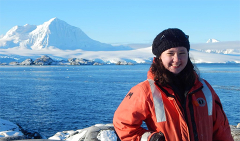 Amanda Biederman highlighting the Antarctic environment near Palmer Station, Antarctica.