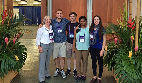 Dr. Sarah Wyatt and her lab group: Alex Meyers, Colin Kruse, Proma Basu, Anne Sternberger in Hawaii