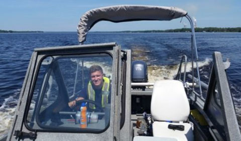 James Fox during his summer internship with the USGS