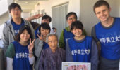 96-year-old tsunami survivor thanks OHIO students and Iwate Perfectural students and faculty for delivering water.