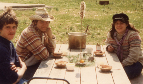 Bill Sphar, Scott Cotsmire, and Carolee Bull at Strouds Run on Easter Sunday 1982.