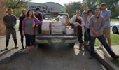 Students take food drive donation to Good Works.