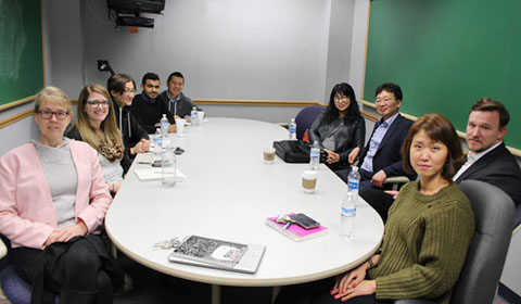 Linguistics graduate students strategize with Cyber Hankuk University of Foreign Studies and ELIP faculty for joint online courses