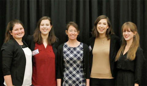 Pam Groen and students at the College of Arts and Sciences Career and Networking Reception.