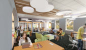 New student learning space in Ellis Hall. Courtesy of Champlin Architecture.