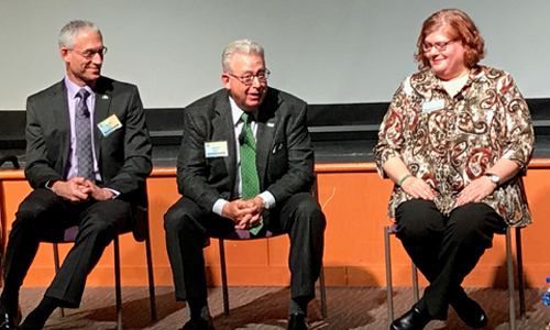Alumni Career Panelists: David Levy, David Wolfort and Lisa Maatz, seated a panel.