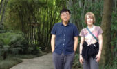 Chen Ji and Charlotte Elster visit a grove of rare bamboo on display at the Wangjiang Pavilion Park, Chengdu, China.