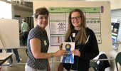 Esther Grossman with Environmental & Plant Biology professor Dr. Morgan Vis at the 2018 OHIO Student Expo.