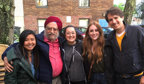 Professor Emeritus Singh with some of the Ph.D. students in the English Department.