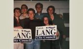 Patrick Lang campaigning for Athens City Council