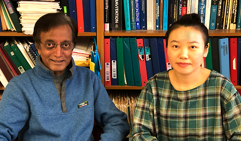 Drs. Madappa Prakash and Sophia Han, portrait in office