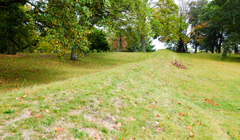 Newark Earthworks, photo showing a "mound"