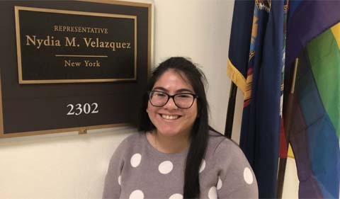 Esther Aulis-Cabrera is interning at Rep. Nydia Velázquez's office.
