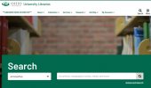 Screenshot of Ohio University Libraries home page with Search bar.
