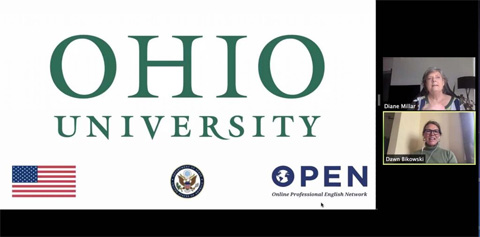 Bikowski accepts the award on behalf of Ohio University during virtual award ceremony.