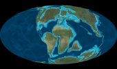 Plate positions at the end of the Cretaceous Period, the time of the mass extinction that wiped out the dinosaurs.  DeepTime Maps ©2016