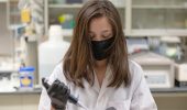 2021 Goldwater Scholar Nicole Hess works in the lab. Photo by Rich-Joseph Facun/Ohio University