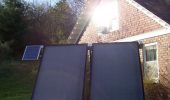 The Ecohouse Solar Heater catching some sun rays.