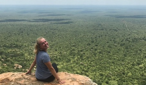 Jillian Turcola, overlooking Tsavo National Park in Kenya