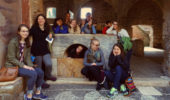 From left, Kristen Osborne, Dr. Jaclyn Maxwell, and OHIO students in Rome.