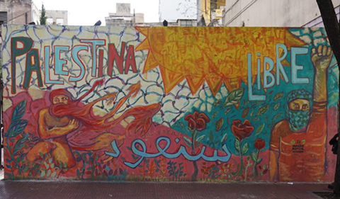 Transnational Resonances: A mural on the Ciencias Sociales campus declares solidarity with the Palestinian liberation struggle. 