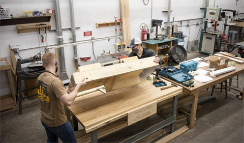Kyle Dunlop and Joel Compston made the design a reality at Rural Action's Maker Space. Photo by Steel Brooks.