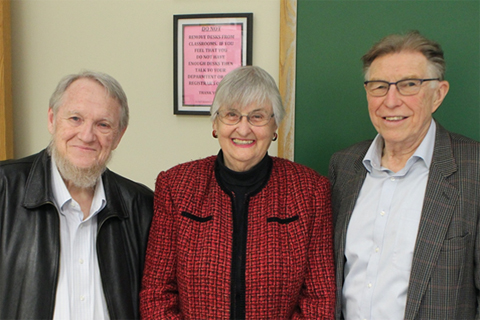 From left, Jim Coady, Beverly Flanigan and David Bell