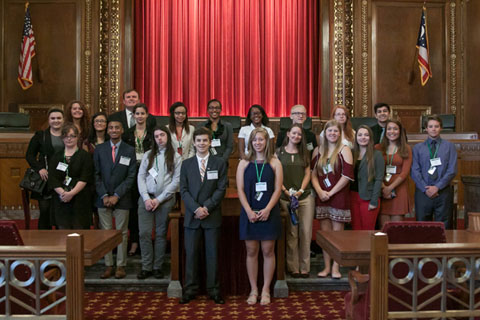 Summer Law & Trial Institute students at the Supreme Court of Ohio