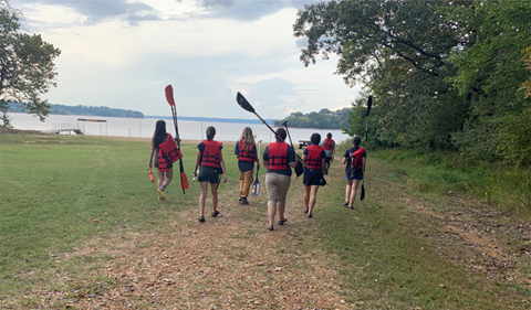 OHIO team gets ready to create a canoe nature trail.