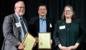 Steve Bergmeier and Xiaozhuo Chen were honored by Provost Elizabeth Sayrs for receiving several patents over the past two years at the 2022 Inventors Dinner.