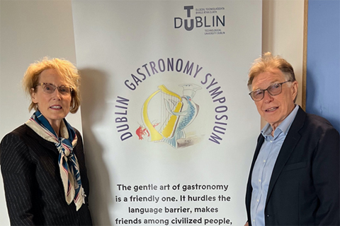 Drs. Theresa Moran and David Bell speaking at the Dublin Gastronomy Symposium in June at the Technological University in Dublin, Ireland